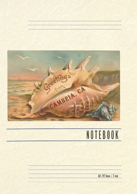 Vintage Lined Notebook Conch Shell Greetings from Cambria by Found Image Press