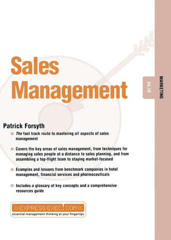 Sales Management: Marketing 04.10 by Forsyth, Patrick