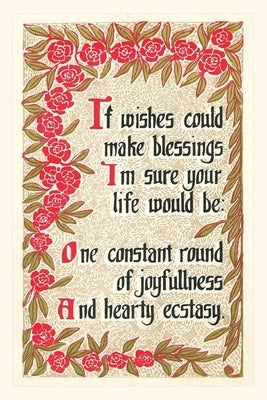 Vintage Journal If Wishes Could Make Blessings, Rhyme by Found Image Press